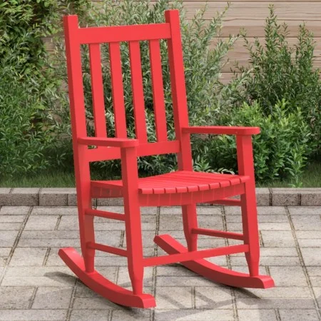 Mecedora para niños madera maciza de álamo roja by , Rocking chairs - Ref: Foro24-4008878, Price: 76,17 €, Discount: %