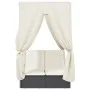 Tumbona doble con techo y cortinas ratán sintético negro by , Loungers - Ref: Foro24-368072, Price: 306,51 €, Discount: %