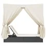 Tumbona doble con techo y cortinas ratán sintético negro by , Loungers - Ref: Foro24-368072, Price: 306,51 €, Discount: %