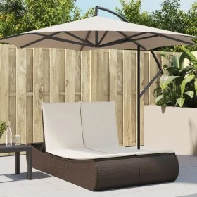 Tumbona doble con cojines ratán sintético marrón by , Loungers - Ref: Foro24-368091, Price: 313,44 €, Discount: %