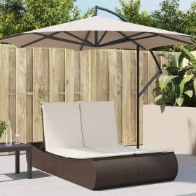 Tumbona doble con cojines ratán sintético marrón by , Loungers - Ref: Foro24-368091, Price: 267,49 €, Discount: %