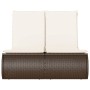 Tumbona doble con cojines ratán sintético marrón by , Loungers - Ref: Foro24-368091, Price: 267,49 €, Discount: %