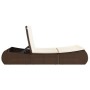 Tumbona doble con cojines ratán sintético marrón by , Loungers - Ref: Foro24-368091, Price: 267,49 €, Discount: %