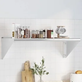 Estante de pared acero inoxidable plateado 100x45x31 cm by , Shelves and shelves - Ref: Foro24-30272, Price: 73,86 €, Discoun...