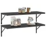 Wandregale 2 Stück Edelstahl schwarz 100x40x3 cm von , Regale und Regale - Ref: Foro24-30287, Preis: 67,13 €, Rabatt: %