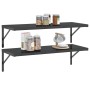Wandregale 2 Stück Edelstahl schwarz 100x40x3 cm von , Regale und Regale - Ref: Foro24-30287, Preis: 65,80 €, Rabatt: %