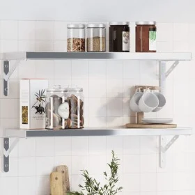 Soportes de estante 4 uds acero inoxidable 23,5x2,5x15,5 cm by , Shelves and shelves - Ref: Foro24-30298, Price: 31,88 €, Dis...