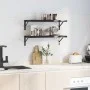 Estantes de pared 2 uds acero inoxidable negro 75x30x3 cm de , Estantes y estanterías - Ref: Foro24-30291, Precio: 45,24 €, D...