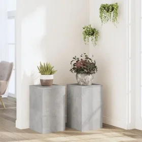 Pflanzenständer 2 Stück Holz grau Beton 30x30x50 cm von , Topfständer - Ref: Foro24-852918, Preis: 54,92 €, Rabatt: %
