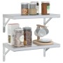 Wandregale 2 Stück Edelstahl silber 50x30x3 cm von , Regale und Regale - Ref: Foro24-30285, Preis: 40,80 €, Rabatt: %