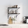 Estantes de pared 2 uds acero inoxidable negro 50x40x3 cm by , Shelves and shelves - Ref: Foro24-30293, Price: 45,63 €, Disco...