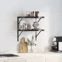Estantes de pared 2 uds acero inoxidable negro 50x40x3 cm by , Shelves and shelves - Ref: Foro24-30293, Price: 48,32 €, Disco...