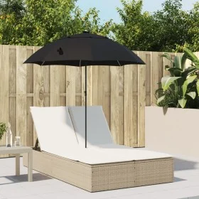 Tumbona doble con cojines y sombrilla ratán sintético beige by , Loungers - Ref: Foro24-368085, Price: 278,83 €, Discount: %