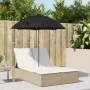 Tumbona doble con cojines y sombrilla ratán sintético beige by , Loungers - Ref: Foro24-368085, Price: 278,83 €, Discount: %