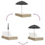 Doppel-Liegestuhl mit Kissen und Sonnenschirm aus synthetischem Rattan in Beige. von , Liegen - Ref: Foro24-368085, Preis: 26...