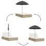 Tumbona doble con cojines y sombrilla ratán sintético beige by , Loungers - Ref: Foro24-368085, Price: 278,83 €, Discount: %