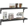 Soportes de estante 4 uds acero inoxidable negro 20x2,5x14 cm de , Estantes y estanterías - Ref: Foro24-30302, Precio: 24,32 ...