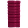 Duschhandtücher SOLUND 10 Stück Bordeaux 70x140 cm 600 g/m² von , Handtücher - Ref: Foro24-137214, Preis: 118,34 €, Rabatt: %