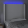 Cabecero con LED cuero sintético blanco 83x16x118/128 cm