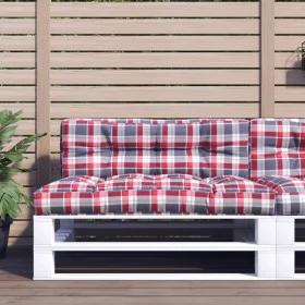 Cojín para sofá de palets tela a cuadros rojo 120x40x12 cm by , Cushions for chairs and sofas - Ref: Foro24-360636, Price: 28...