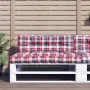 Cojín para sofá de palets tela a cuadros rojo 120x40x12 cm by , Cushions for chairs and sofas - Ref: Foro24-360636, Price: 28...