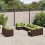 Set de sofás de jardín 9 pzas y cojines ratán sintético marrón by , Garden sets - Ref: Foro24-3308302, Price: 706,35 €, Disco...