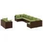 Set de sofás de jardín 9 pzas y cojines ratán sintético marrón by , Garden sets - Ref: Foro24-3308302, Price: 693,22 €, Disco...