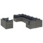 Gartensofagarnitur mit 9-teiligen Kissen aus grauem Kunststoffrattan von , Gartensets - Ref: Foro24-3308298, Preis: 636,53 €,...
