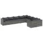Gartensofagarnitur mit 9-teiligen Kissen aus grauem Kunststoffrattan von , Gartensets - Ref: Foro24-3308314, Preis: 608,30 €,...
