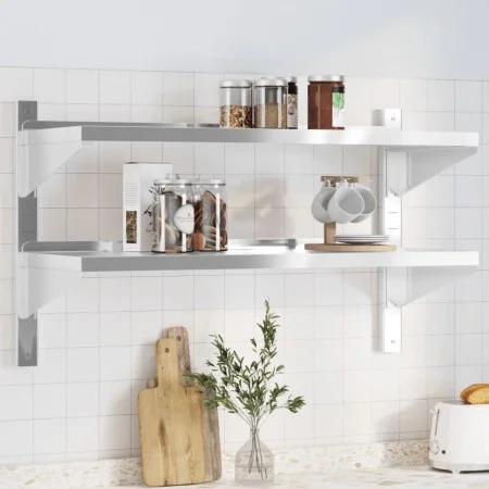 Estante de pared acero inoxidable plateado 100x40x60 cm de , Estantes y estanterías - Ref: Foro24-30309, Precio: 82,00 €, Des...