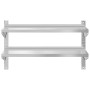 Estante de pared acero inoxidable plateado 100x40x60 cm by , Shelves and shelves - Ref: Foro24-30309, Price: 81,40 €, Discoun...