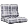 Cojines para palets 2 unidades tela a cuadros gris by , Cushions for chairs and sofas - Ref: Foro24-360681, Price: 42,79 €, D...