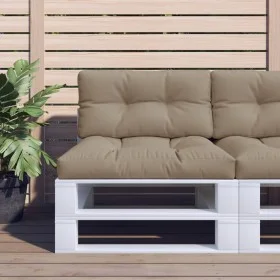 Cojines para palets 2 unidades tela gris taupé by , Cushions for chairs and sofas - Ref: Foro24-360697, Price: 60,10 €, Disco...