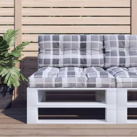 Cojines para palets 2 unidades tela a cuadros gris by , Cushions for chairs and sofas - Ref: Foro24-360725, Price: 55,61 €, D...