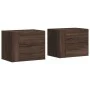 Mesitas de noche de pared 2 uds color marrón roble 45x30x35 cm by , Nightstands - Ref: Foro24-848338, Price: 74,86 €, Discoun...