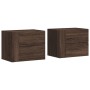 Mesitas de noche de pared 2 uds color marrón roble 45x30x35 cm by , Nightstands - Ref: Foro24-848338, Price: 75,85 €, Discoun...