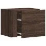 Mesitas de noche de pared 2 uds color marrón roble 45x30x35 cm by , Nightstands - Ref: Foro24-848338, Price: 74,86 €, Discoun...