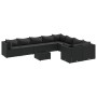 Gartensofa-Set und Kissen, 10-teilig, aus schwarzem Kunststoff-Rattan. von , Gartensets - Ref: Foro24-3308323, Preis: 751,56 ...
