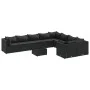 Set de sofás de jardín y cojines 10 pzas ratán sintético negro by , Garden sets - Ref: Foro24-3308323, Price: 751,34 €, Disco...
