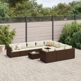 Gartensofa-Set 11-teilig mit Kissen aus braunem Kunst-Rattan von , Gartensets - Ref: Foro24-3308337, Preis: 725,64 €, Rabatt: %