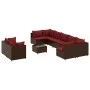Set de sofás de jardín 10 pzas y cojines ratán sintético marrón by , Garden sets - Ref: Foro24-3308309, Price: 744,90 €, Disc...