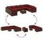 Gartensofa-Set, 10-teilig, mit braunen Kissen aus synthetischem Rattan. von , Gartensets - Ref: Foro24-3308309, Preis: 773,52...