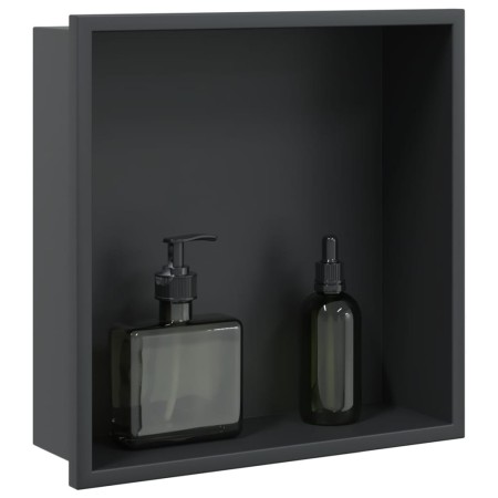 Dusch-Nische aus mattem schwarzen Edelstahl, 32x32x9 cm. von , Duschwände und Duschwände - Ref: Foro24-4005126, Preis: 59,96 ...