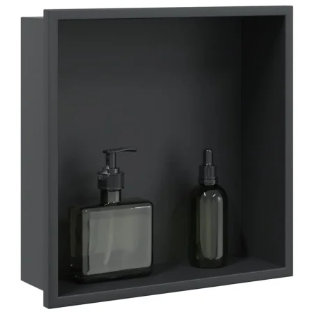 Hornacina ducha acero inoxidable negro mate 32x32x9 cm by , Shower walls and screens - Ref: Foro24-4005126, Price: 64,96 €, D...