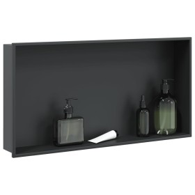 Hornacina ducha acero inoxidable negro mate 62x32x9 cm by , Shower walls and screens - Ref: Foro24-4005130, Price: 95,15 €, D...