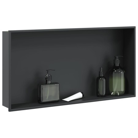 Hornacina ducha acero inoxidable negro mate 62x32x9 cm by , Shower walls and screens - Ref: Foro24-4005130, Price: 95,15 €, D...