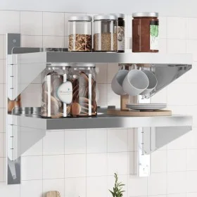 Edelstahl-Wandregal silber 50x30x48 cm von , Regale und Regale - Ref: Foro24-30316, Preis: 52,13 €, Rabatt: %