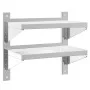 Edelstahl-Wandregal silber 50x30x48 cm von , Regale und Regale - Ref: Foro24-30316, Preis: 52,05 €, Rabatt: %