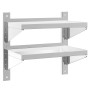 Estante de pared acero inoxidable plateado 50x30x48 cm de , Estantes y estanterías - Ref: Foro24-30316, Precio: 55,44 €, Desc...
