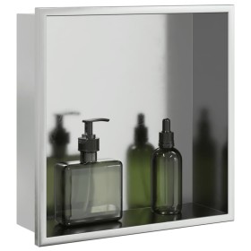 Hornacina ducha acero inoxidable plateado cepillado 32x32x9 cm by , Shower walls and screens - Ref: Foro24-4005124, Price: 61...